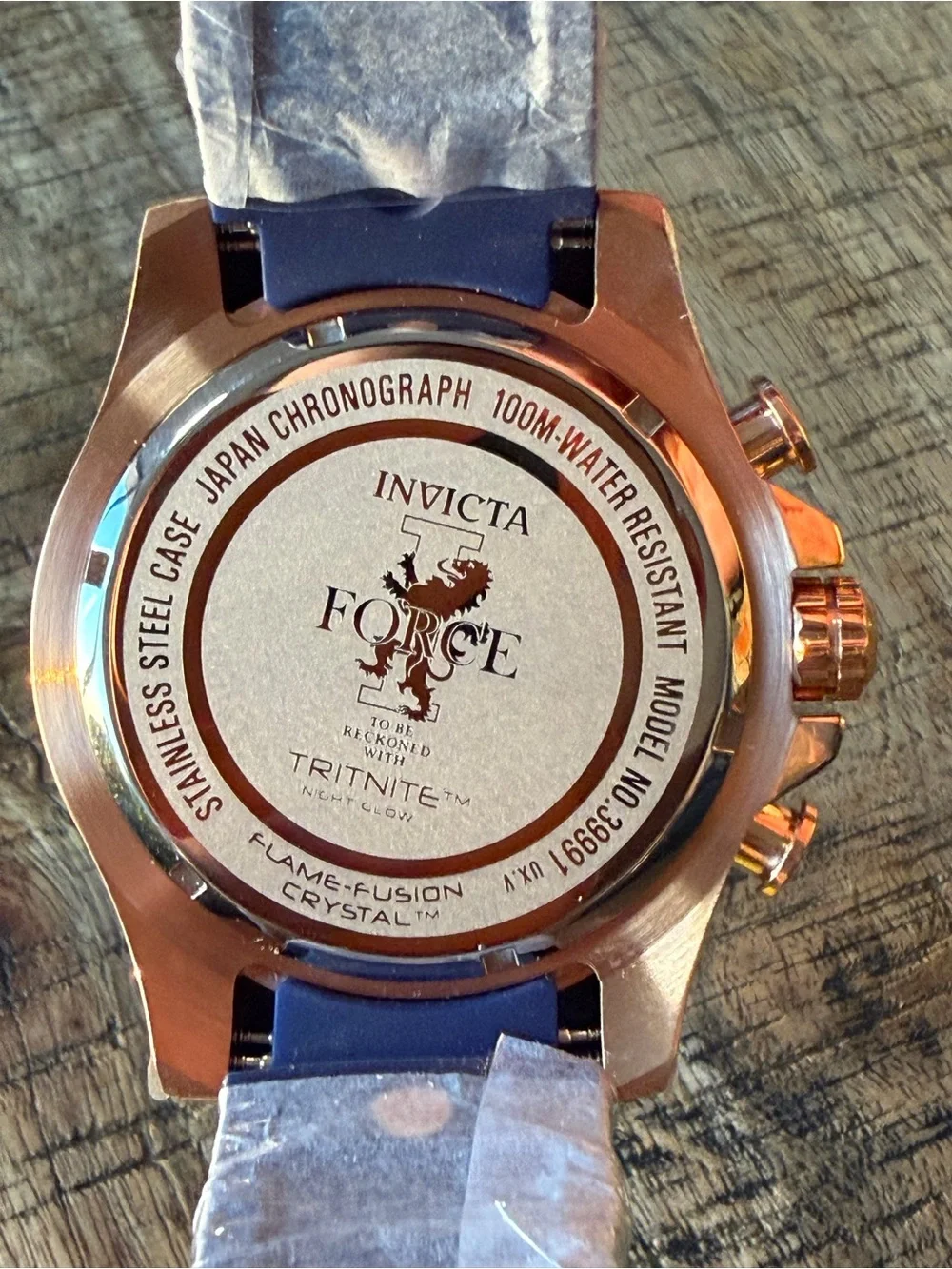 NEW Invicta I-Force Gold Tone Chronograph Blue Dial Watch 50mm - 100M WR - NIB